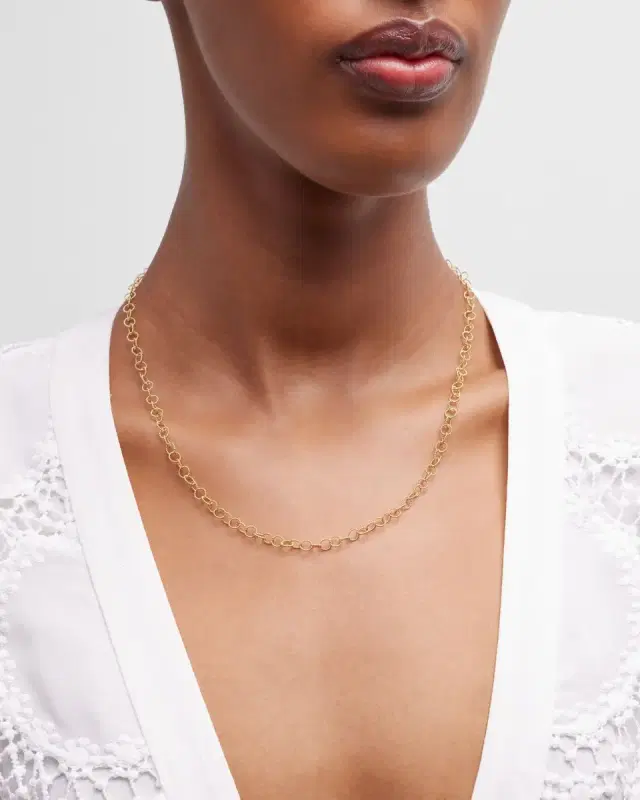 Yellow Gold Freshwater Pearl Adjustable Necklace