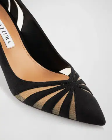 Aquazzura The Spy Suede Mesh Pumps | Thumbnail 5