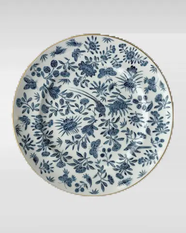 Mottahedeh Sacred Bird & Butterfly Blue Dinner Plate | Thumbnail 2 Mottahedeh Sacred Bird & Butterfly Blue Dinner Plate | Thumbnail 2