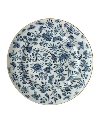 Mottahedeh Sacred Bird & Butterfly Blue Dinner Plate | Thumbnail 1 Mottahedeh Sacred Bird & Butterfly Blue Dinner Plate | Thumbnail 1