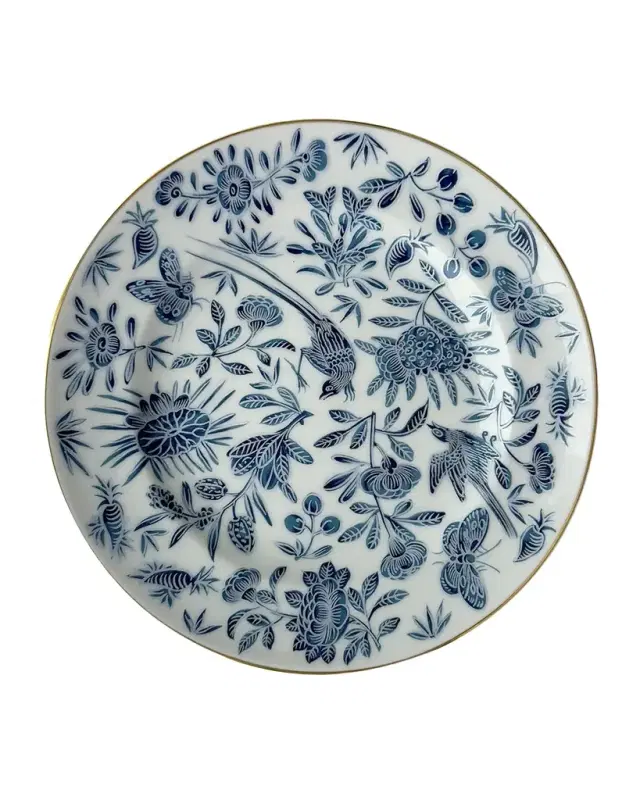 Mottahedeh Sacred Bird & Butterfly Blue Bread & Butter Plate