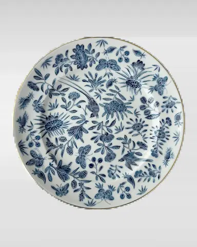 Mottahedeh Sacred Bird & Butterfly Blue Dessert Plate | Thumbnail 2 Mottahedeh Sacred Bird & Butterfly Blue Dessert Plate | Thumbnail 2