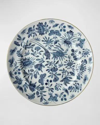 Mottahedeh Sacred Bird & Butterfly Blue Dessert Plate | Thumbnail 3 Mottahedeh Sacred Bird & Butterfly Blue Dessert Plate | Thumbnail 3