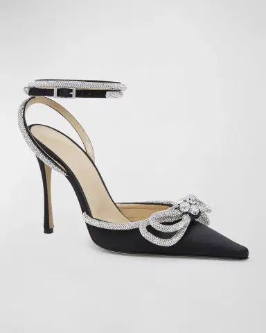 MACH & MACH Strass Bow Double Ankle-Strap Pumps | Thumbnail 2