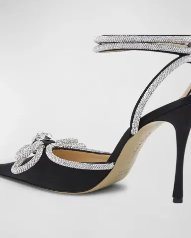 MACH & MACH Strass Bow Double Ankle-Strap Pumps | Thumbnail 3