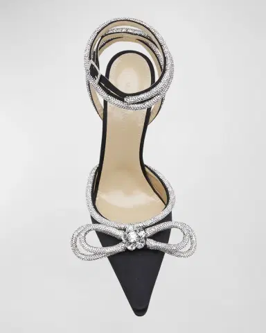 MACH & MACH Strass Bow Double Ankle-Strap Pumps | Thumbnail 4