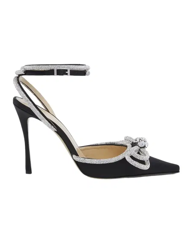 Strass Bow Double Ankle-Strap Pumps