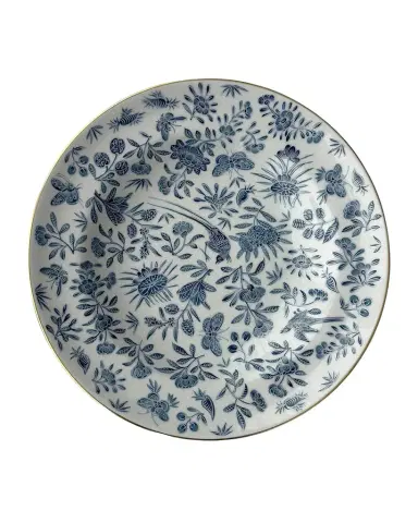 Mottahedeh Sacred Bird & Butterfly Blue Rim Soup Bowl | Thumbnail 1 Mottahedeh Sacred Bird & Butterfly Blue Rim Soup Bowl | Thumbnail 1
