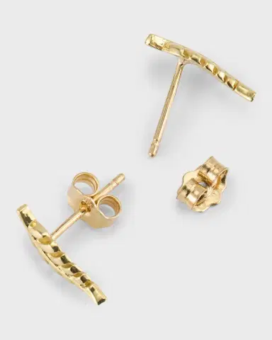 Jennifer Meyer 18k Yellow Gold Mini Leaf Stud Earrings | Thumbnail 4