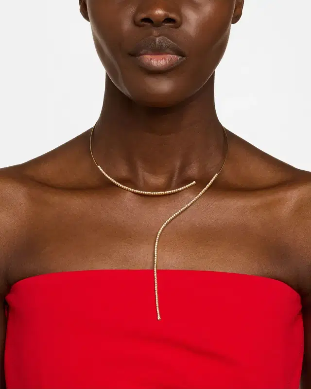 18k Yellow Gold Diamond Wrap Necklace