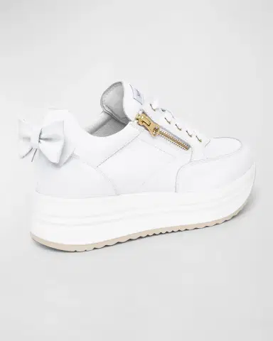 NeroGiardini Bow Platform Leather Sneakers | Thumbnail 2