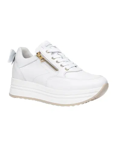NeroGiardini Bow Platform Leather Sneakers | Thumbnail 1