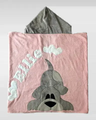 Boogie Baby Kid 's Happy Tails Hooded Towel, Personalized | Thumbnail 2 Boogie Baby Kid 's Happy Tails Hooded Towel, Personalized | Thumbnail 2