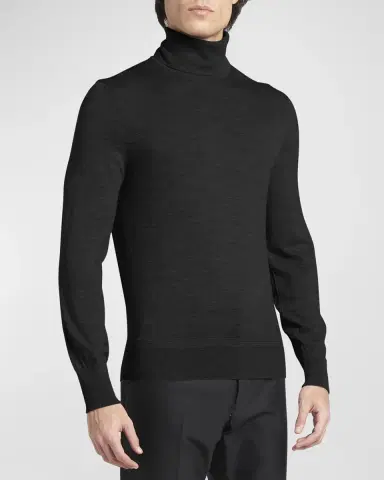 Tom Ford Men's Fine-Gauge Wool Turtleneck | Thumbnail 4 Tom Ford Men's Fine-Gauge Wool Turtleneck | Thumbnail 4