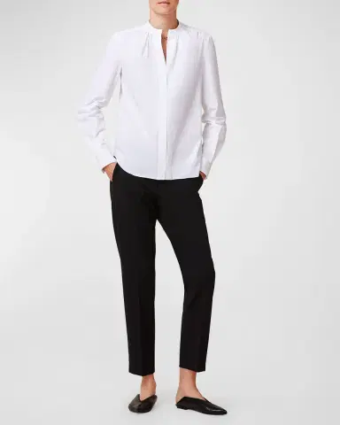 CALLAS MILANO Olympia Ruched Long-Sleeve Cotton Blouse | Thumbnail 3 CALLAS MILANO Olympia Ruched Long-Sleeve Cotton Blouse | Thumbnail 3