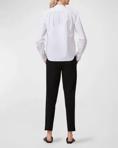 CALLAS MILANO Olympia Ruched Long-Sleeve Cotton Blouse | Thumbnail 4 CALLAS MILANO Olympia Ruched Long-Sleeve Cotton Blouse | Thumbnail 4