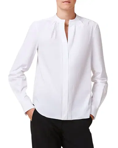 CALLAS MILANO Olympia Ruched Long-Sleeve Cotton Blouse | Thumbnail 1 CALLAS MILANO Olympia Ruched Long-Sleeve Cotton Blouse | Thumbnail 1