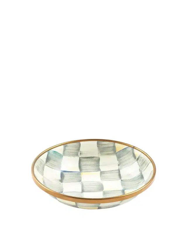 Sterling Check Enamel Dipping Bowl