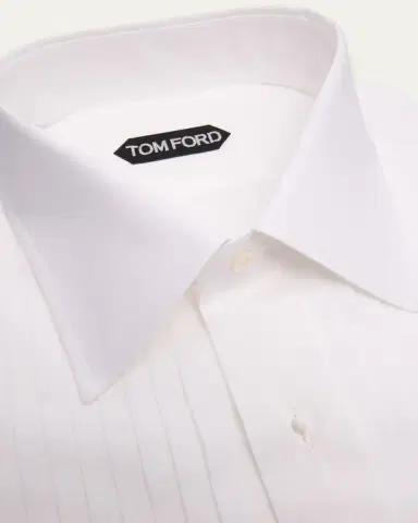 Tom Ford Men's French Cuff Pleated Dress Shirt | Thumbnail 2