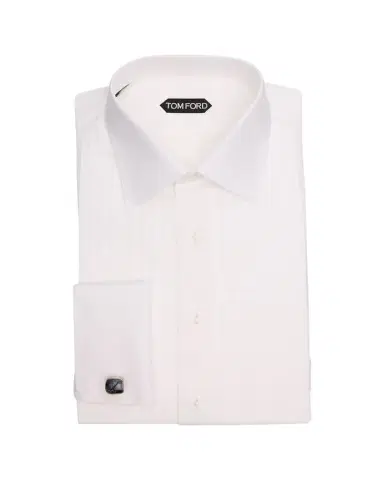 Tom Ford Men's French Cuff Pleated Dress Shirt | Thumbnail 1