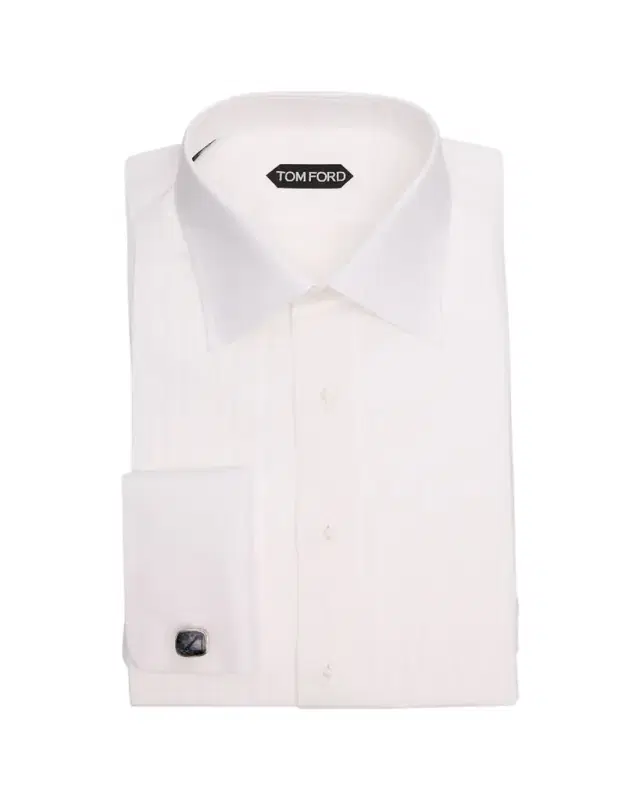 TOM FORD Men's French Cuff Pleated Dress Shirt