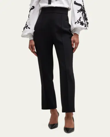 Carolina Herrera High-Rise Skinny-Leg Ankle Crepe Pants | Thumbnail 9