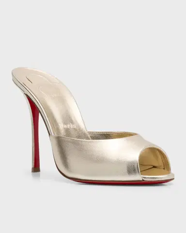 Christian Louboutin 100mm Me Dolly Metallic Slide Sandals | Thumbnail 7