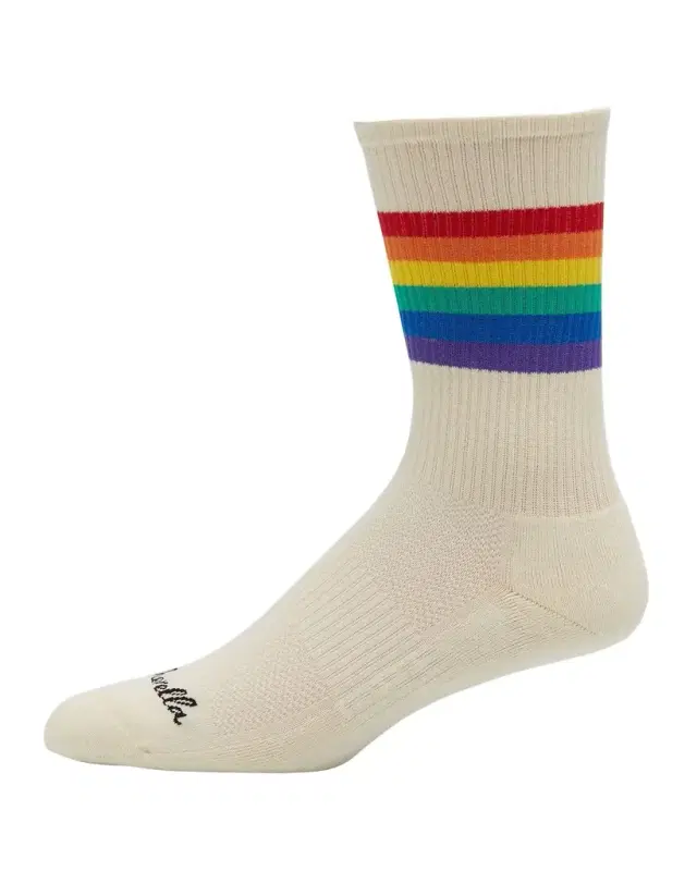 Men 's Rainbow Stripe Cushion Sole Athletic Socks