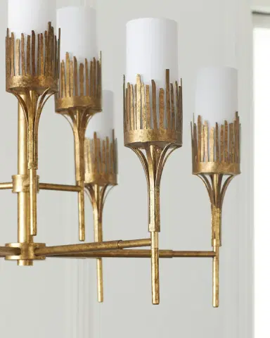 Lucas McKearn Sawgrass 9-Light Chandelier in Gold Leaf | Thumbnail 2