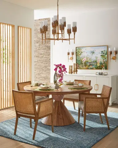 Lucas McKearn Sawgrass 9-Light Chandelier in Gold Leaf | Thumbnail 3