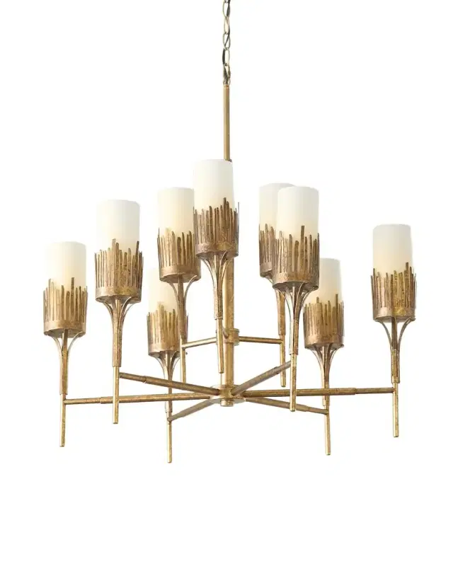 Lucas + McKearn Sawgrass 9-Light Chandelier in Gold Leaf