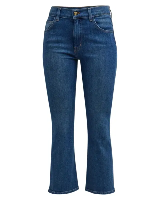 Cropped Stretch Denim Flare Jeans