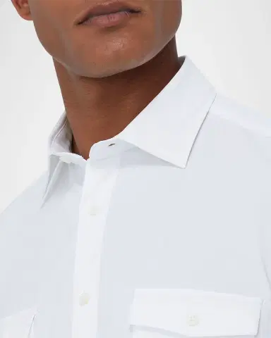 Bugatchi Men's OoohCotton Short-Sleeve Shirt with Chest Pockets | Thumbnail 4 Bugatchi Men's OoohCotton Short-Sleeve Shirt with Chest Pockets | Thumbnail 4