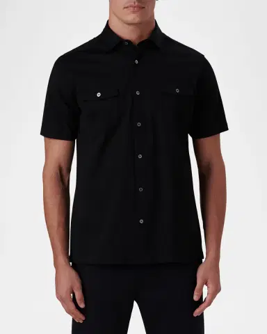 Bugatchi Men's OoohCotton Short-Sleeve Shirt with Chest Pockets | Thumbnail 7 Bugatchi Men's OoohCotton Short-Sleeve Shirt with Chest Pockets | Thumbnail 7