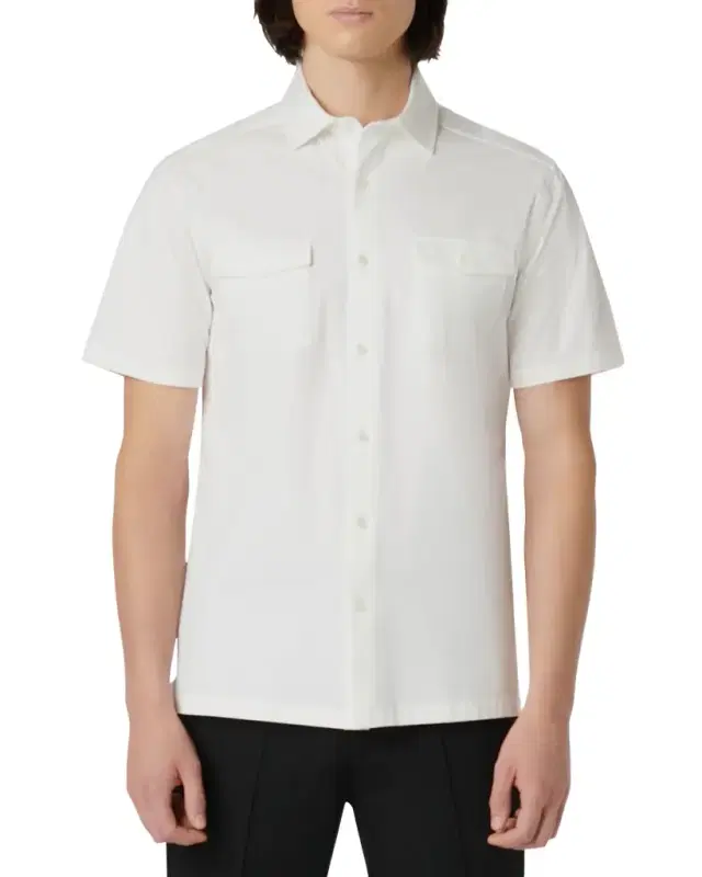 Men's OoohCotton Short-Sleeve Shirt with Chest Pockets