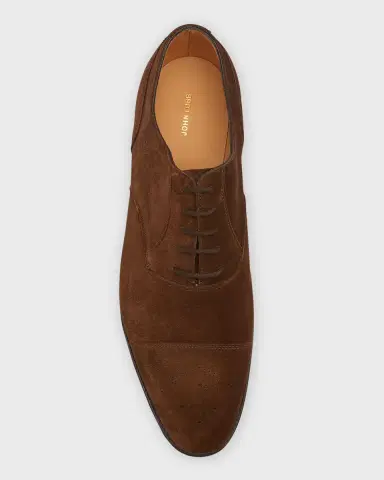 John Lobb Men's Hartland Brogue Suede Oxfords | Thumbnail 4