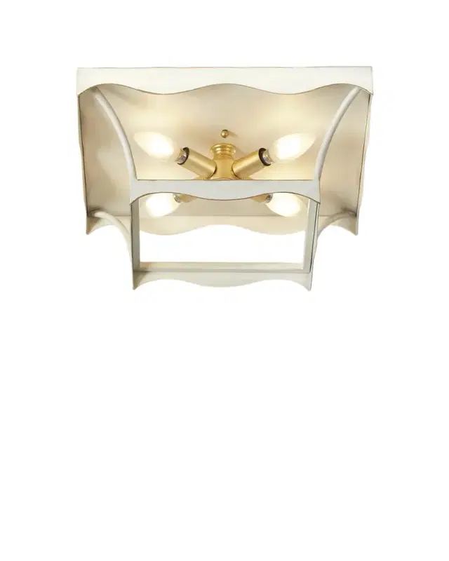 Old World Design Miriam Cream & Gold Flush Mount