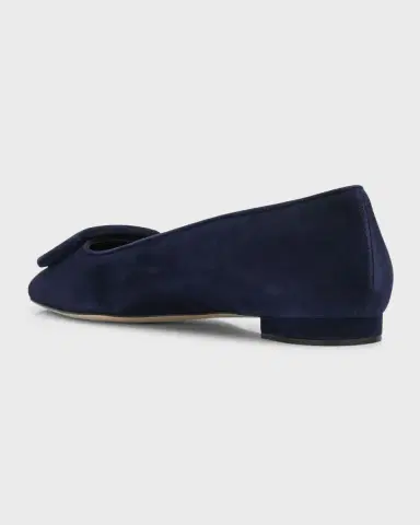 Manolo Blahnik Maysale Suede Buckle Ballerina Flats | Thumbnail 3