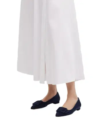 Manolo Blahnik Maysale Suede Buckle Ballerina Flats | Thumbnail 1