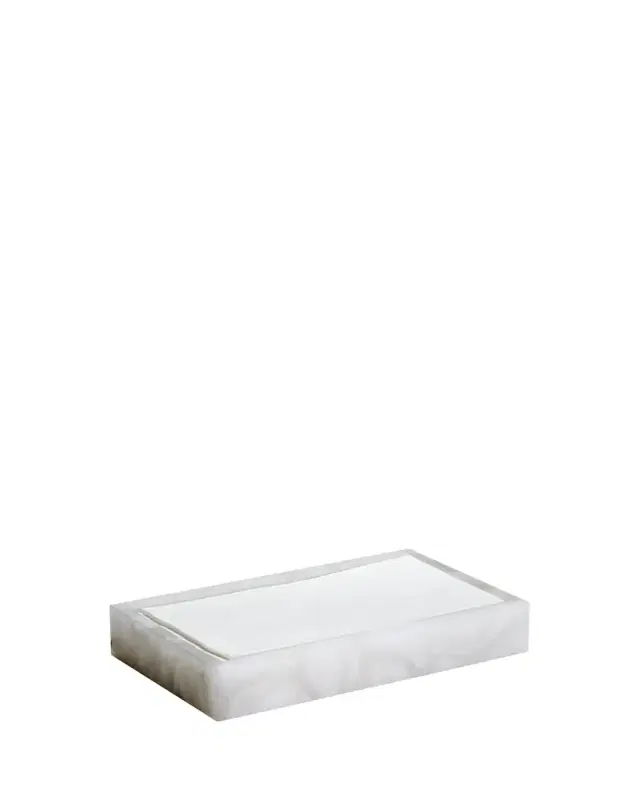 Labrazel Alisa Alabaster Towel Tray, White