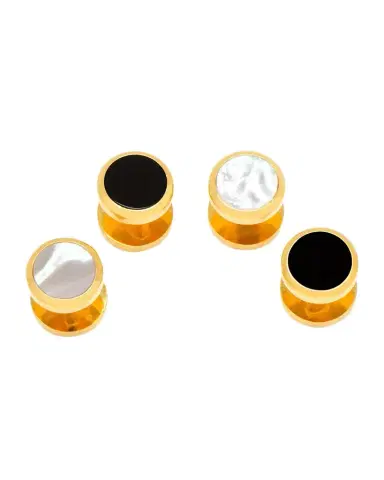 Cufflinks, Inc. Men 's Double-Sided Black Onyx Mother-of-Pearl Shirt Studs | Thumbnail 1