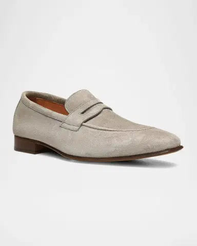 Donald Pliner Men's Jayce Suede Penny Loafers | Thumbnail 2