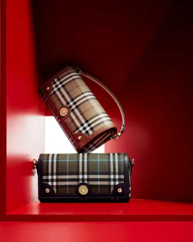 Burberry Note Small Check Top-Handle Bag | Thumbnail 4 Burberry Note Small Check Top-Handle Bag | Thumbnail 4