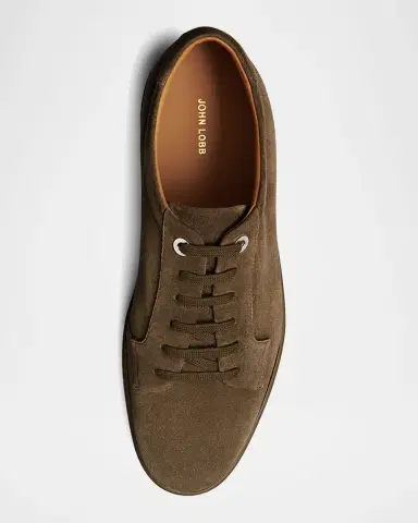 John Lobb Men's Molton Suede Low-Top Sneakers | Thumbnail 4 John Lobb Men's Molton Suede Low-Top Sneakers | Thumbnail 4
