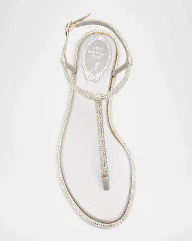 René Caovilla Strass T-Strap Thong Sandals | Thumbnail 3