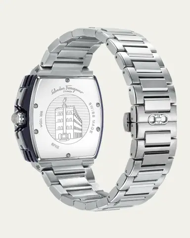 Ferragamo F-80 Tonneau Chrono Stainless Steel Bracelet Watch | Thumbnail 4 Ferragamo F-80 Tonneau Chrono Stainless Steel Bracelet Watch | Thumbnail 4