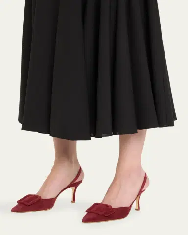 Manolo Blahnik Maysli Suede Buckle Halter Pumps | Thumbnail 10 Manolo Blahnik Maysli Suede Buckle Halter Pumps | Thumbnail 10