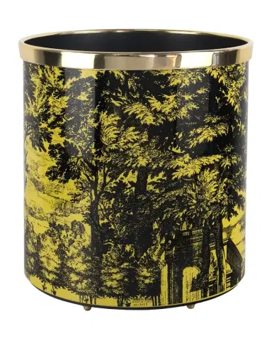 Fornasetti Paper Basket - Giardino Settecentesco Black Yellow | Thumbnail 1