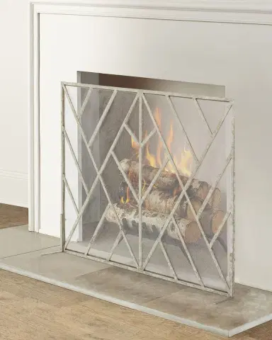Old World Design Fuller Geometric Fireplace Screen | Thumbnail 4 Old World Design Fuller Geometric Fireplace Screen | Thumbnail 4