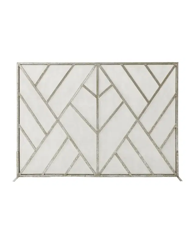 Old World Design Fuller Geometric Fireplace Screen